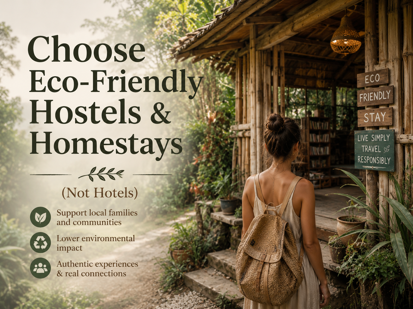 Eco-Friendly Hostels & Homestays (Not Hotels)
