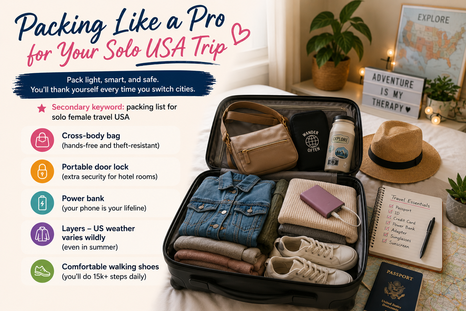 Packing Like a Pro for Your Solo USA Trip