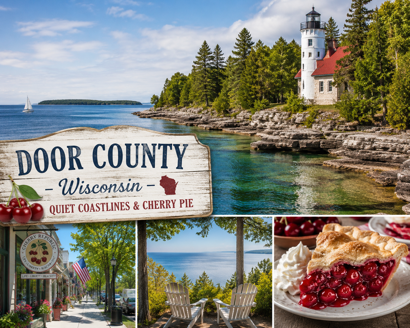 Door County is the Midwest’s best secret. Five state parks. 300 miles of shoreline. And a pace so slow you’ll forget your phone exists.

It’s especially good for first-time solo travelers. Why? Because everyone’s friendly. And I mean everyone. Strangers become hiking buddies. Cafe owners give you free pie just because.

Pin-worthy tip: Rent a kayak at Cave Point County Park. Paddle through limestone caves. Then reward yourself with a slice of cherry pie at Wilson’s Restaurant & Ice Cream Parlor.

Secondary keyword idea: Safe solo road trips – Door County’s main highway (Highway 42) connects all the charming villages. No confusing turns. No sketchy stretches.

Stay at The Scofield House B&B. The innkeeper, a solo female traveler herself, will give you insider tips on hidden beaches and lighthouse trails.