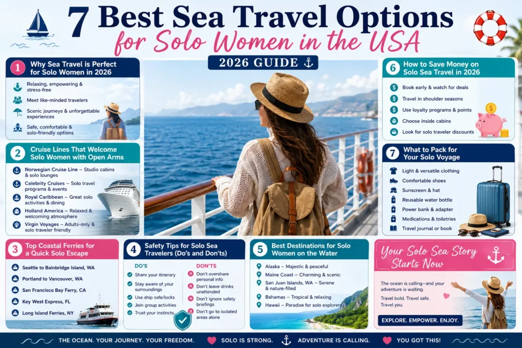 7 Best Sea Travel Options for Solo Women in the USA (2026 Guide)