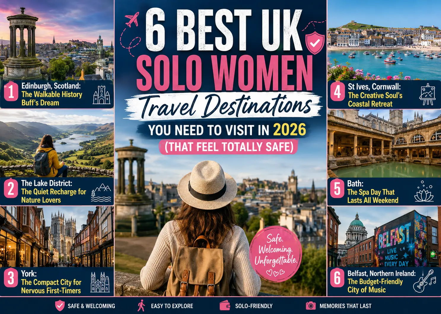 6 Best UK SOLO WOMEN Travel Destinations You Need to Visit in 2026 (That Feel Totally Safe)