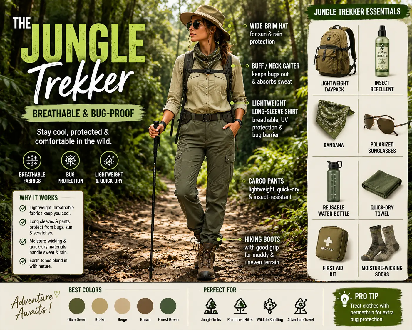 The Jungle Trekker: Breathable & Bug-Proof