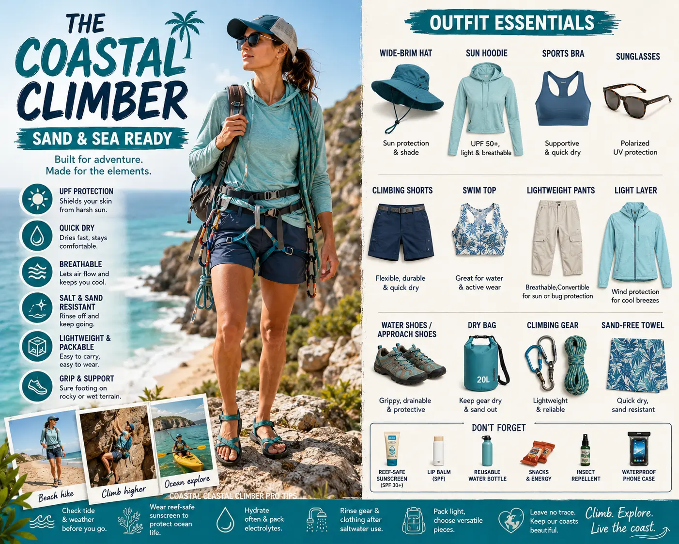 The Coastal Climber: Sand & Sea Ready