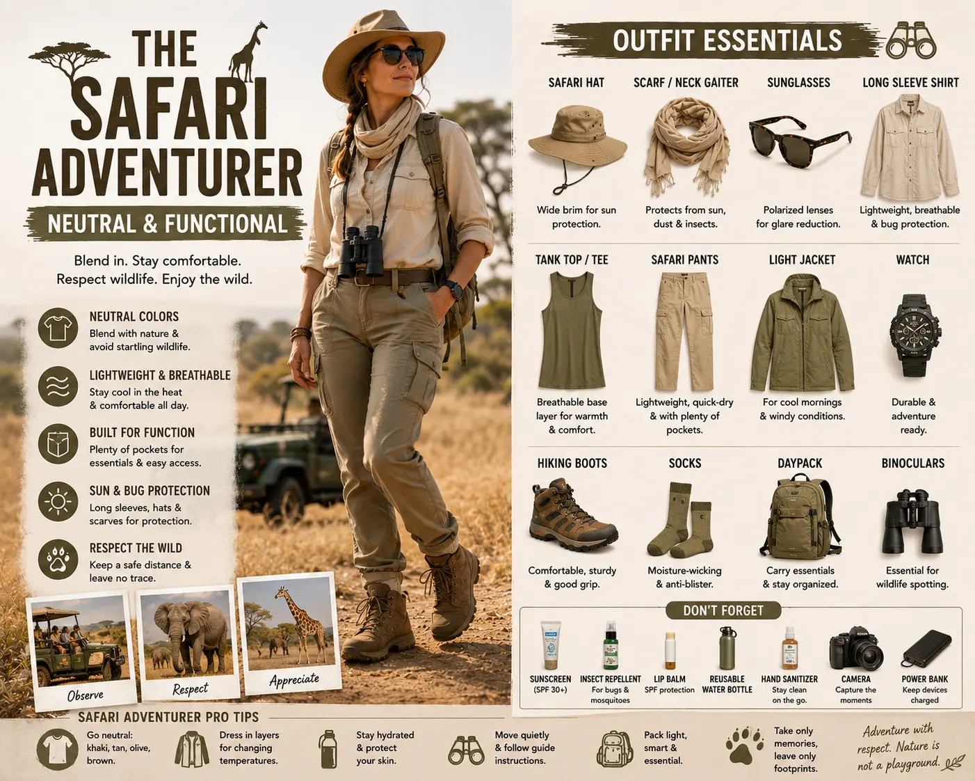 The Safari Adventurer: Neutral & Functional