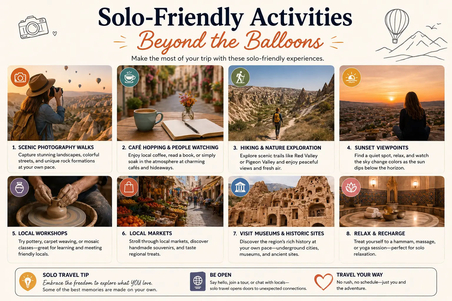 Solo-Friendly Activities Beyond the Balloons