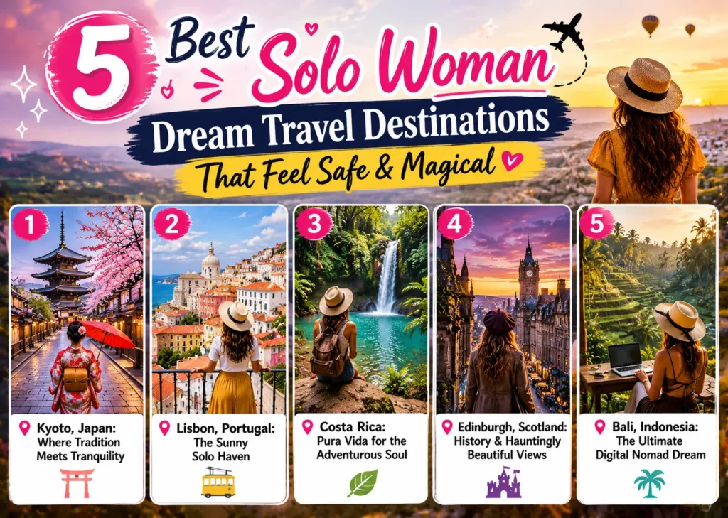 5 Best Solo Woman Dream Travel Destinations That Feel Safe & Magical