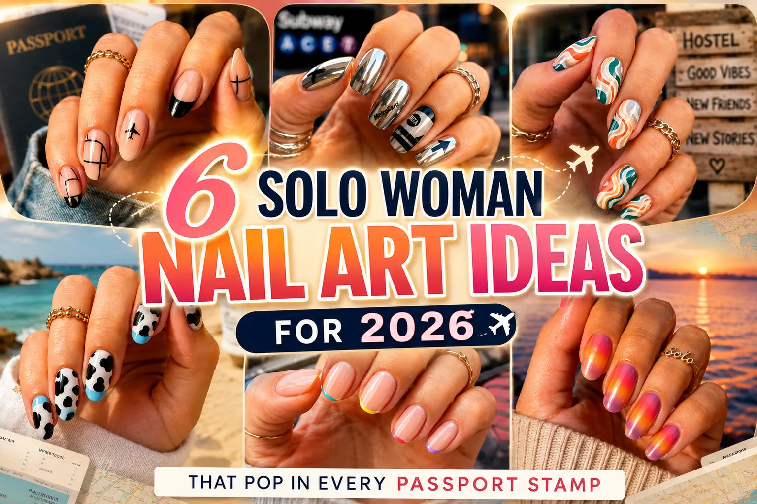 6 Solo Woman Nail Art Ideas for 2026 That Pop in Every Passport Stamp