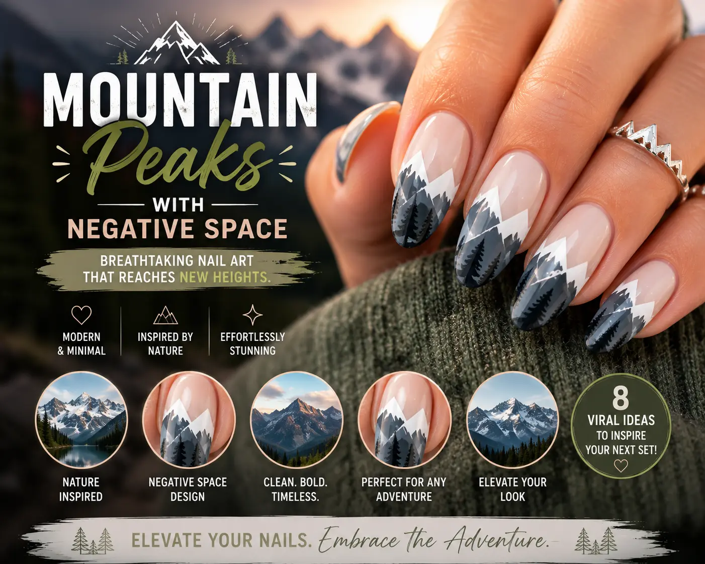 Mountain Peaks with Negative Space