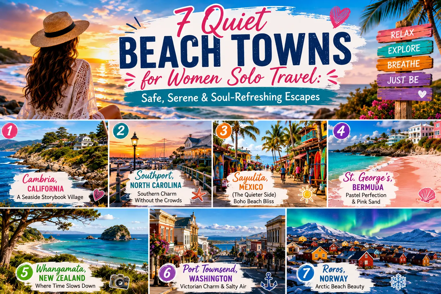Quiet Beach Towns for Women Solo Travel: Safe, Serene & Soul-Refreshing Escapes