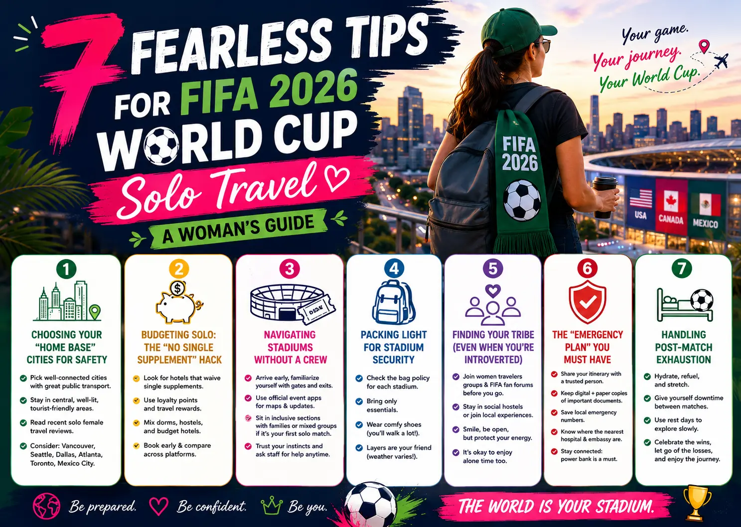  7 Fearless Tips for FIFA 2026 World Cup Solo Travel (A Woman’s Guide)