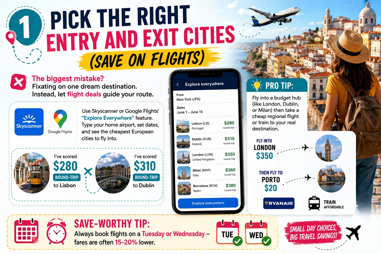 Pick the Right Entry and Exit Cities (Save on Flights)