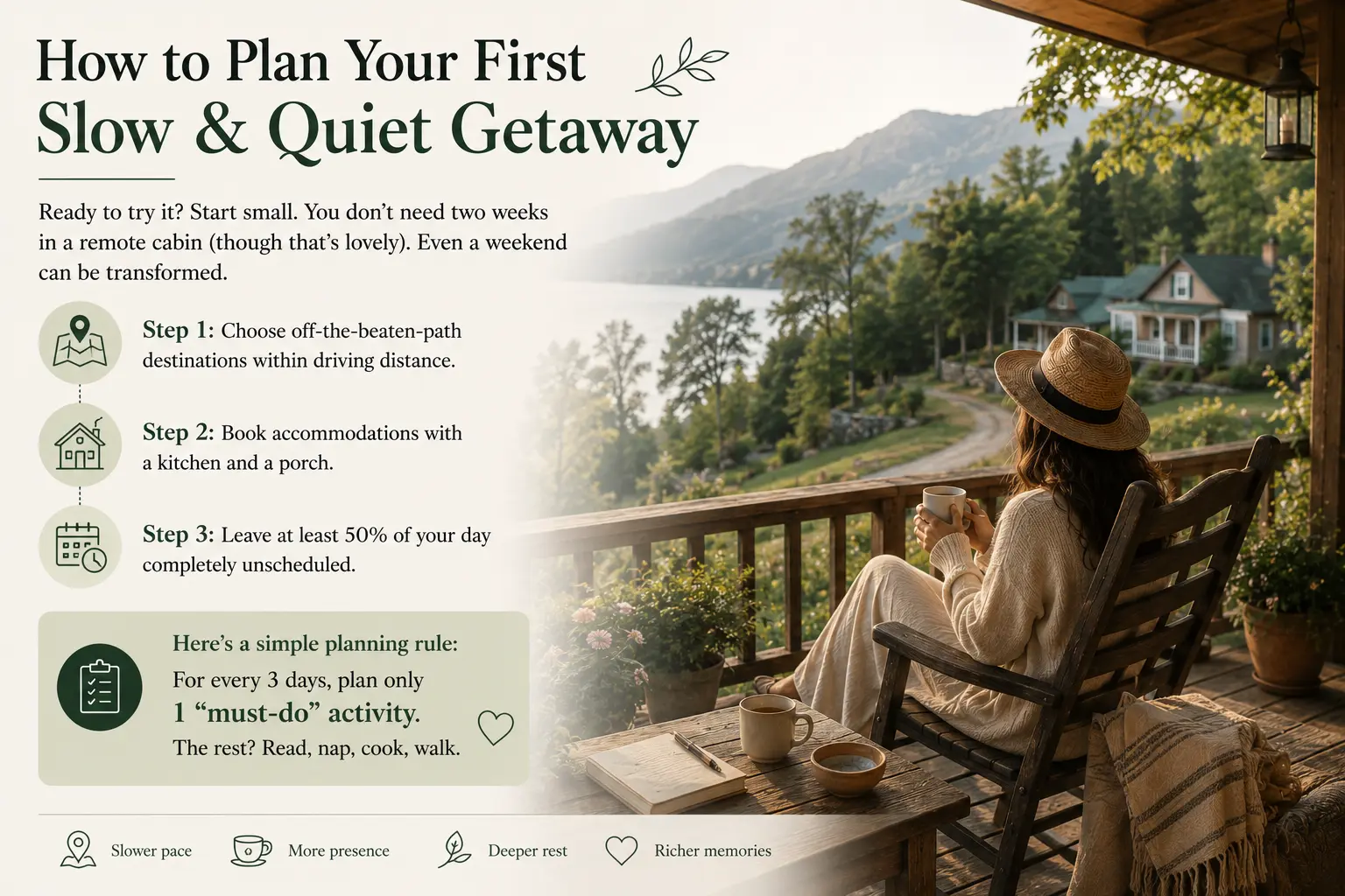 How to Plan Your First Slow & Quiet Getaway