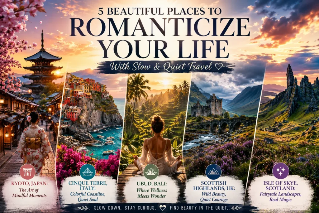 5 Beautiful Places to Romanticize Your Life With Slow & Quiet Travel