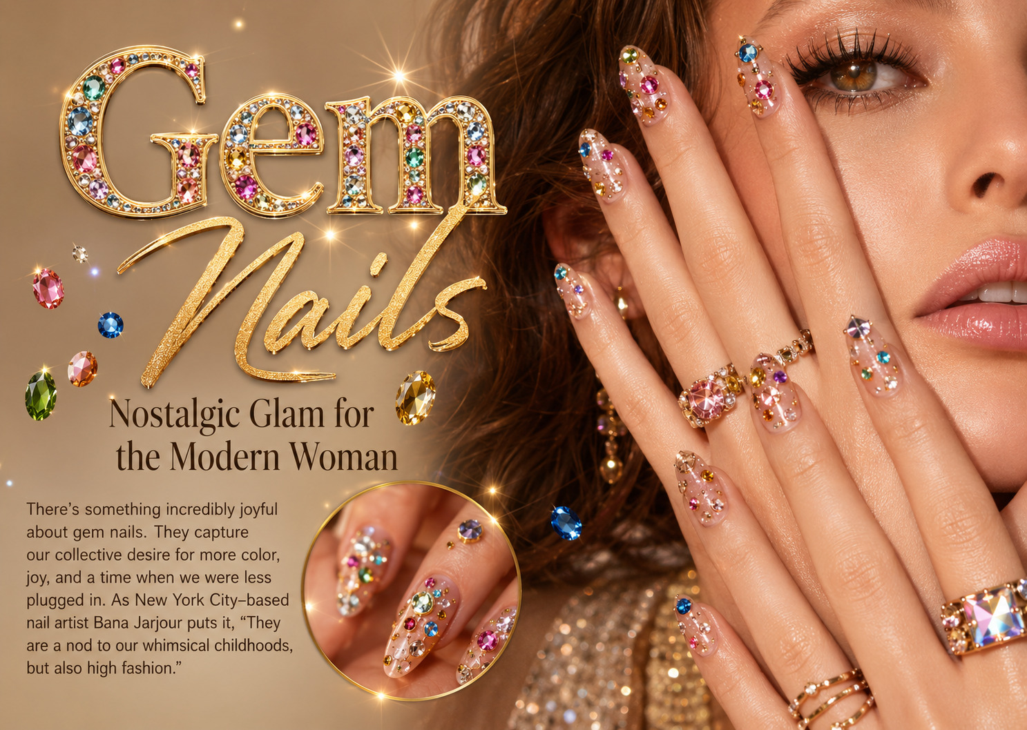 Gem Nails: Nostalgic Glam for the Modern Woman