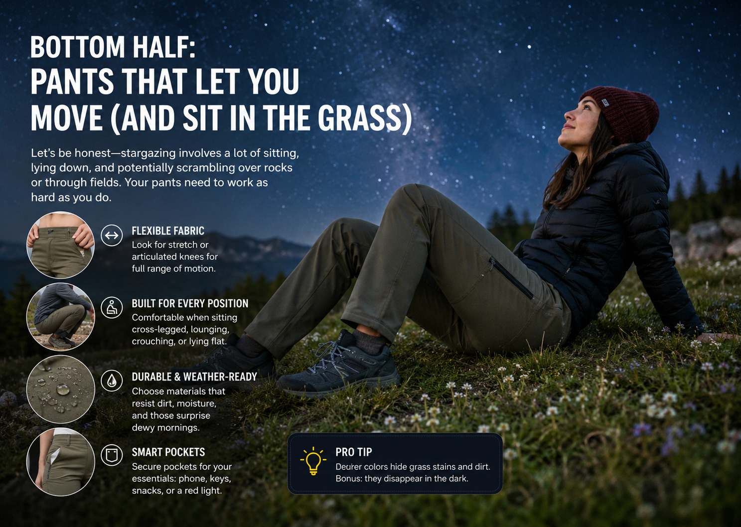 Bottom Half: Pants That Let You Move (and Sit in the Grass)