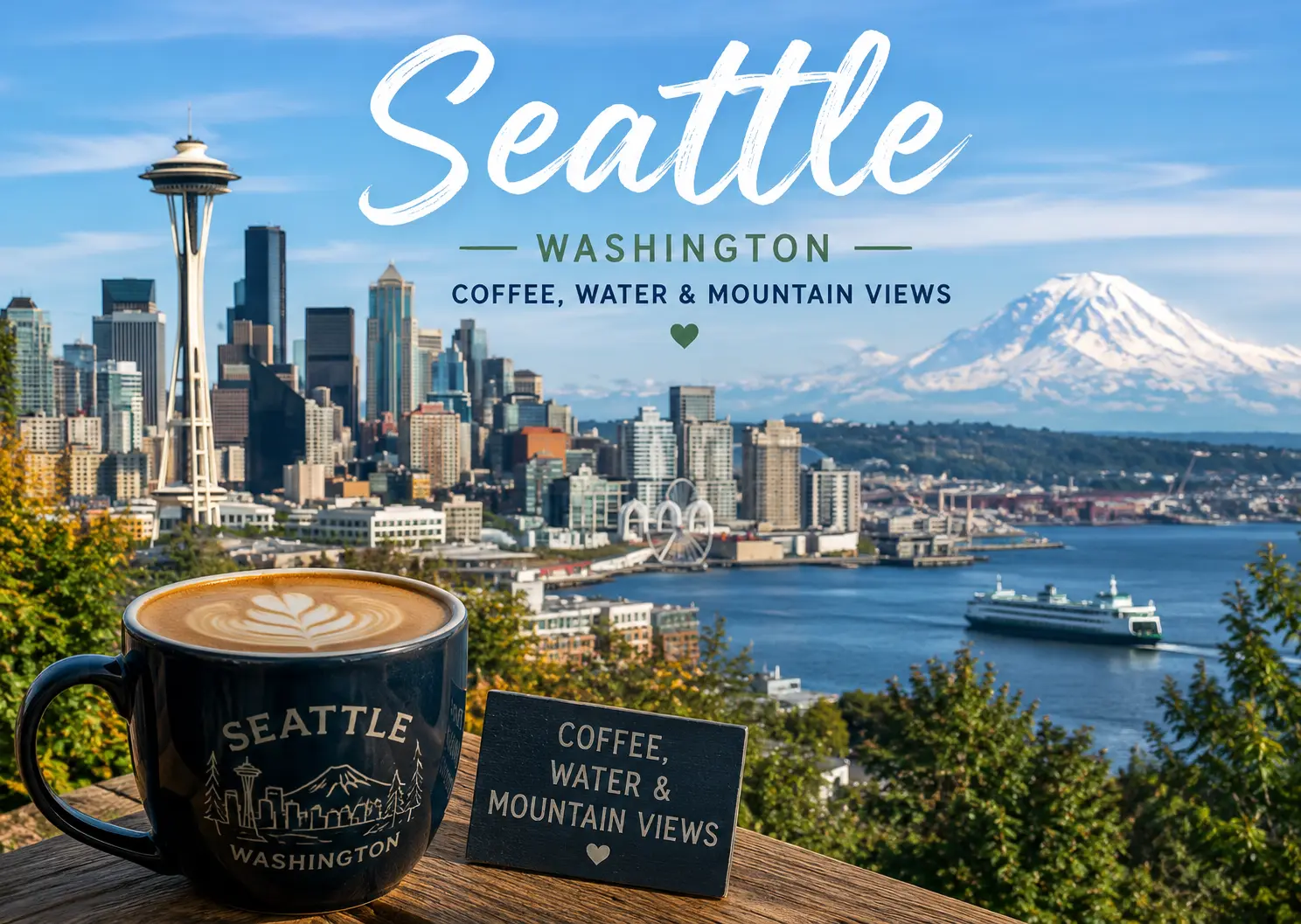 Seattle, Washington: Coffee, Water & Mountain Views