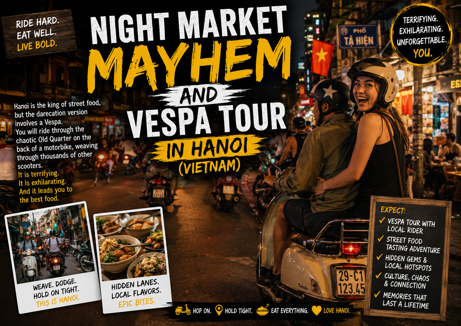 Night Market Mayhem and Vespa Tour in Hanoi (Vietnam)