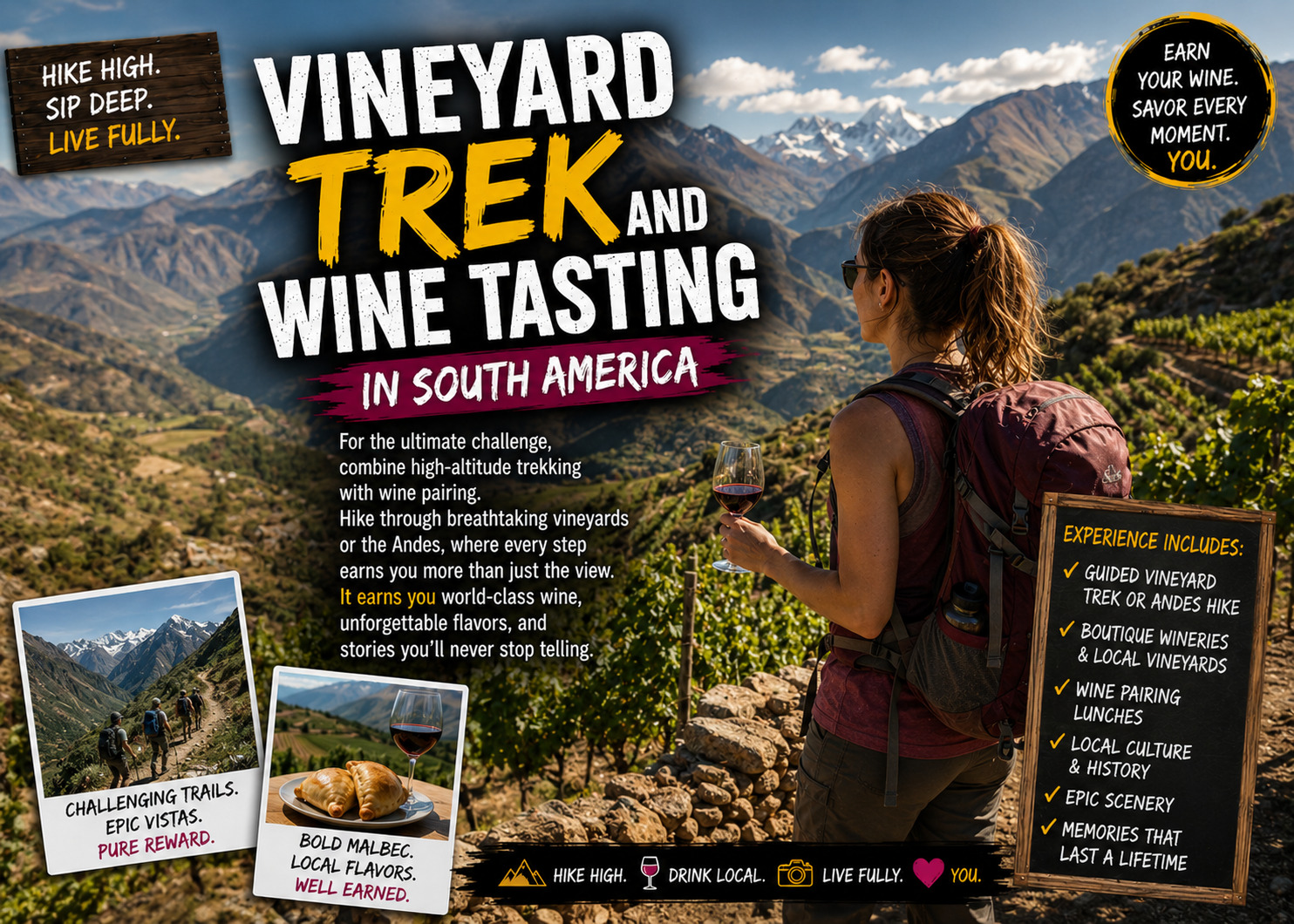 Vineyard Trek and Wine Tasting in South America
