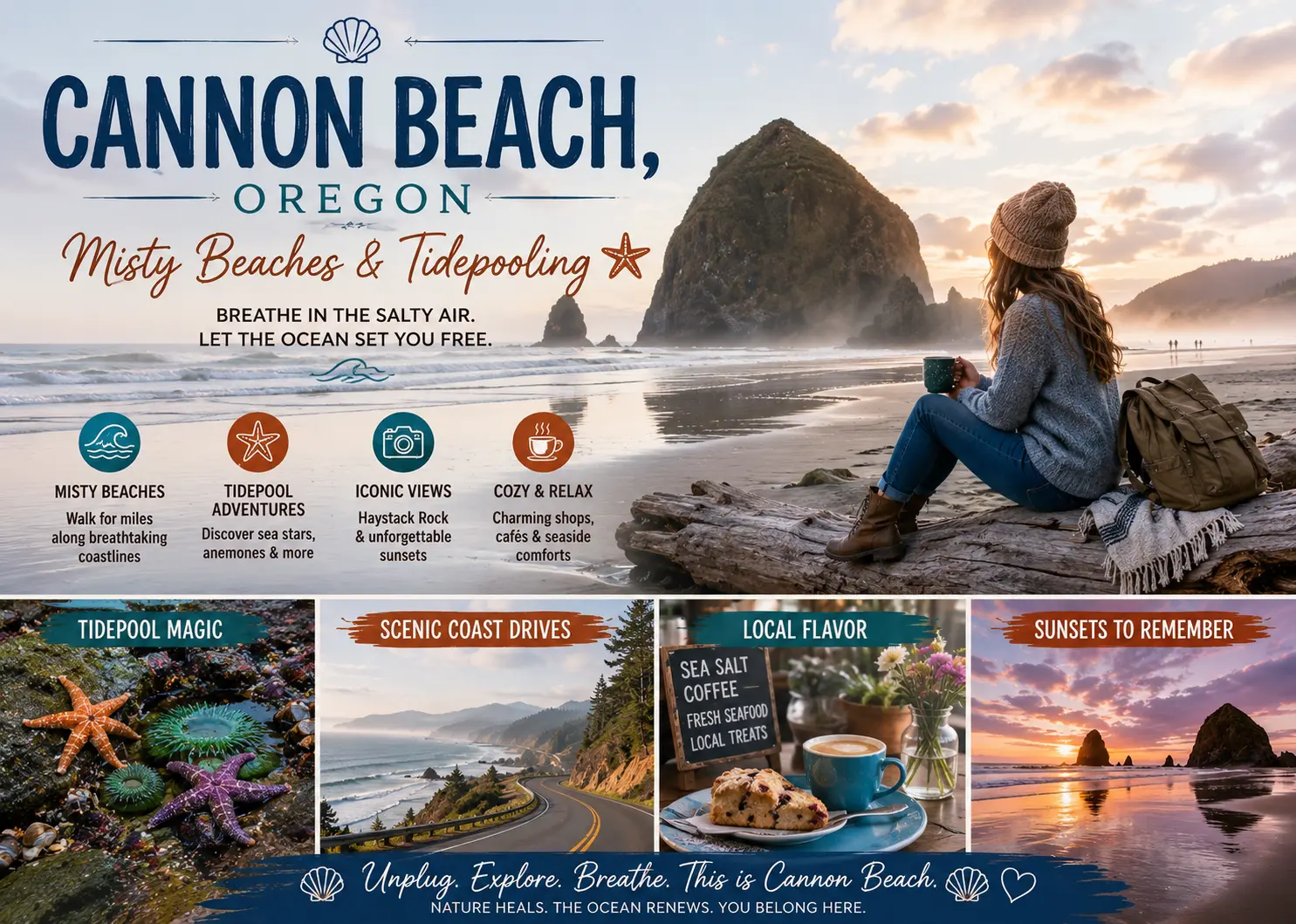 Cannon Beach, Oregon – Misty Beaches & Tidepooling