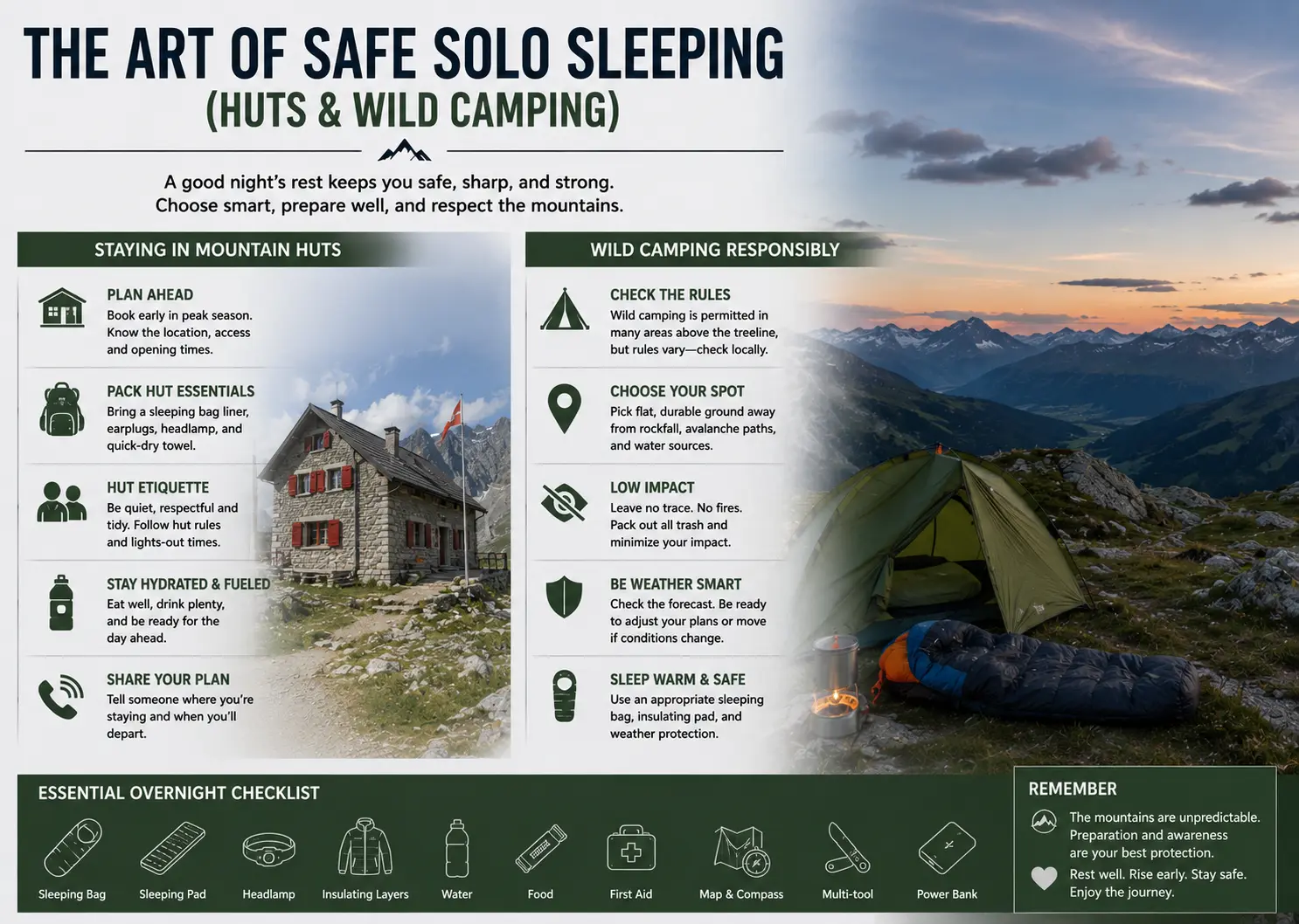 The Art of Safe Solo Sleeping (Huts & Wild Camping)