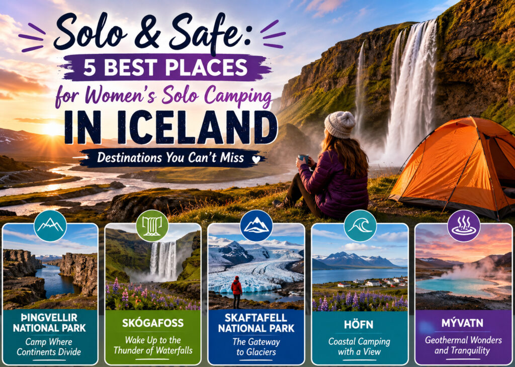 Solo & Safe: 5 Best Places for Women’s Solo Camping in Iceland Destinations You Can’t Miss