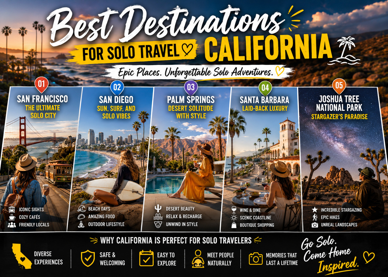 Best Destinations for Solo Travel California