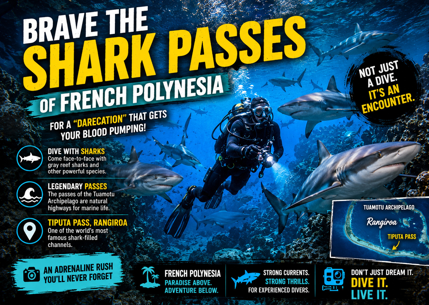 Brave the Shark Passes of French Polynesia
