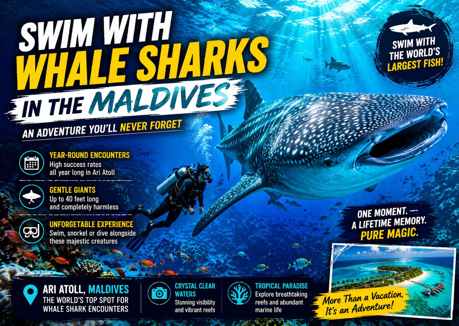 Swim with Whale Sharks in the Maldives