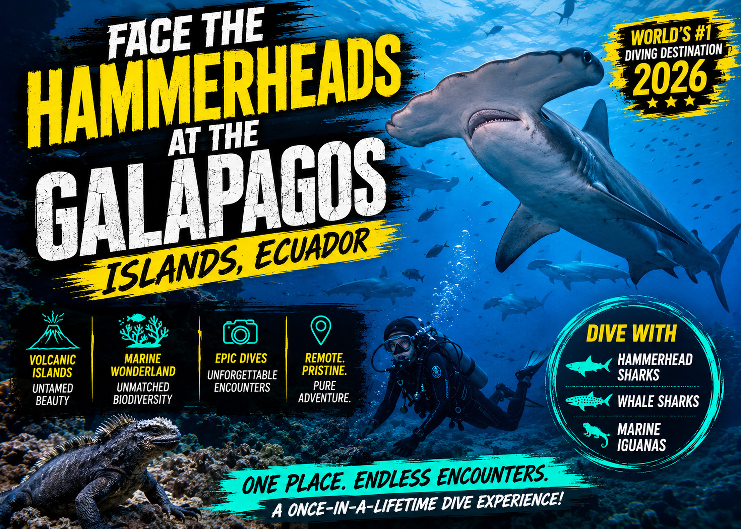 Face the Hammerheads at the Galapagos Islands, Ecuador