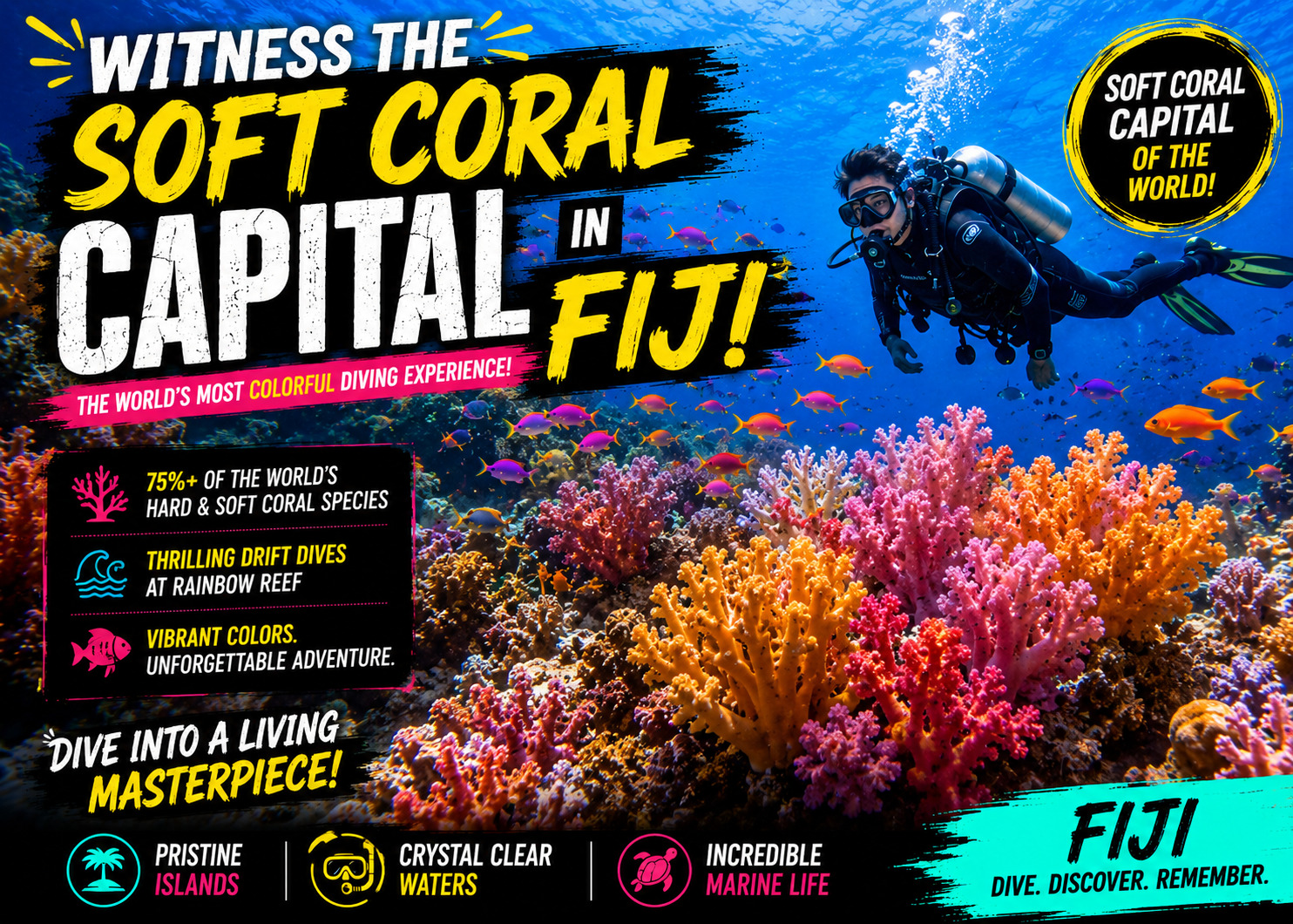 Witness the "Soft Coral Capital" in Fiji