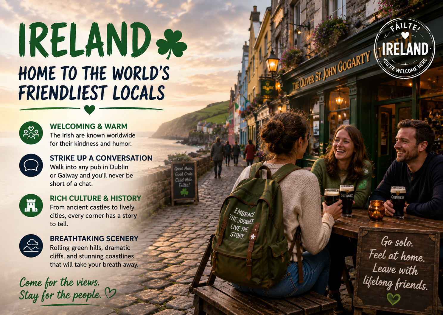 Ireland – Home to the World’s Friendliest Locals