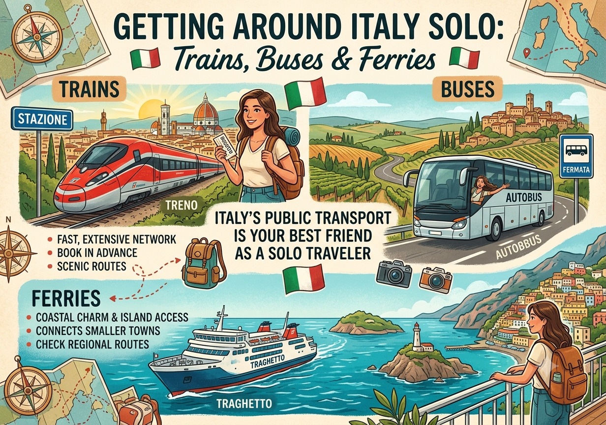 Getting Around Italy Solo: Trains, Buses & Ferries
